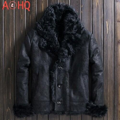 2021 Genuine Sheepskin Leather Jackets for Men Winter Jacket Real Sheep Shearling Coat Male Thick Clothes Veste LXR1075