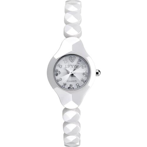 Lvyin 2021 new elegant ladies rose gold and silver boutique watch ceramic strap Japanese quartz movement watch