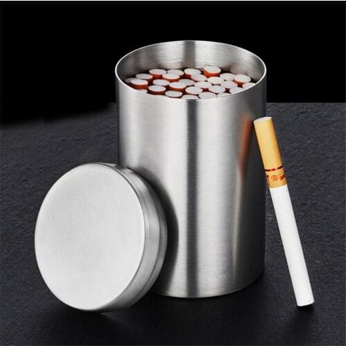 Cigarette Box Metal Can Hold 50 Pcs Cigarette for Cigarette Lighter Cigarette Case Stainless Steel Smoke Can Storage Sealed Tank