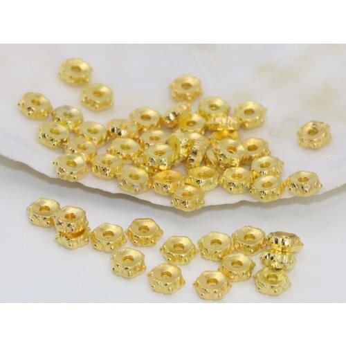 Fashion gold-color spacers beads accessories 100pcs 5mm round coin abacus rondelle elegant necklace/bracelets jewelry B2521
