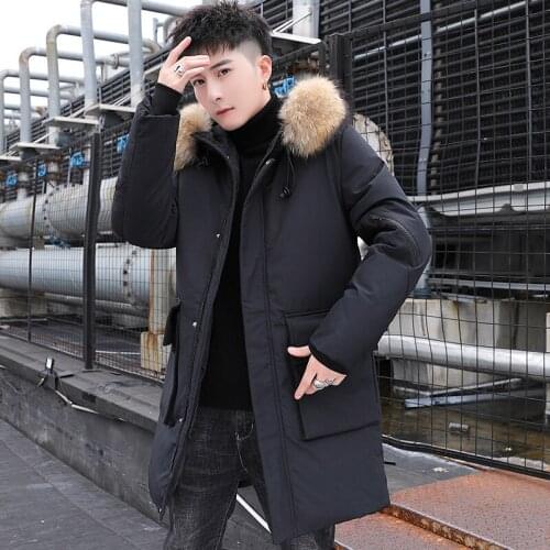 Winter Parka Jacket Men Fashion Padded Parkas Men Snowjacket Medium-long Coats Thicken Coats with Fur Hood Windbreaker Men