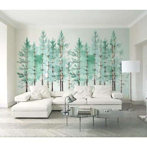 Bacal wall papers home decor Custom wallpaper Modern fashion mint green fresh wood Nordic 3d mural tapeta do papel