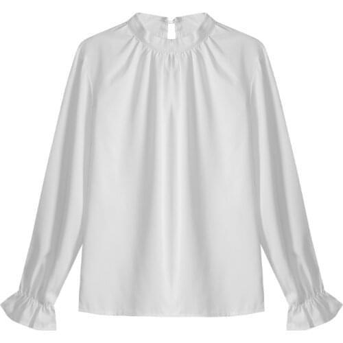 2021 New Turkey Net Red Versatile White Shirt Muslim Womens High Collar Long Sleeve Shirt Girls' Versatile Style