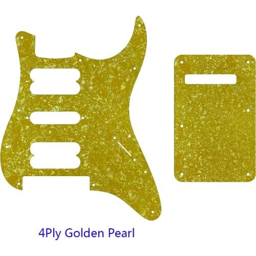 Pleroo Guitar Strat HSS Pickguard And 11 Screws For No Control Fender Strat Floyd Rose Bridge Cut With HSH Pickups & Back Plate