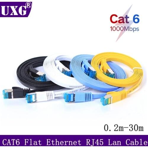 CAT6 Flat Ethernet Cable RJ45 Lan Cable Networking Ethernet Patch Cord CAT 6 Network Short Cable For Computer Router Laptop