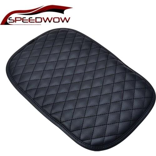 SPEEDWOW Car Armrest Pad Cover Center Console Armrest Cover PU Leather Center Console Arm Rest Lid Armrest Cover Car Interior
