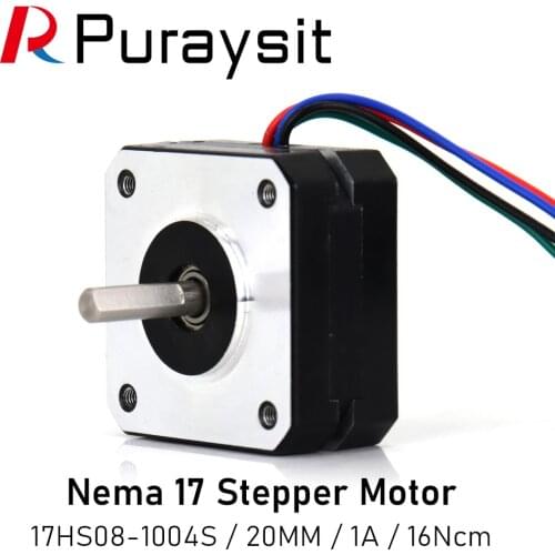 Nema 17 Stepper Motor 20mm 16Ncm 1A Nema17 Step Motor 4-Lead 17HS08-1004S Motor for CNC Extruder 3D Printer Motor
