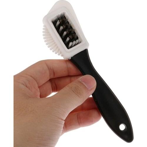 1Pcs New Black 3 Side Cleaning Brush For Suede Nubuck Boot Shoes S Shape Shoe Cleaner Wholesale