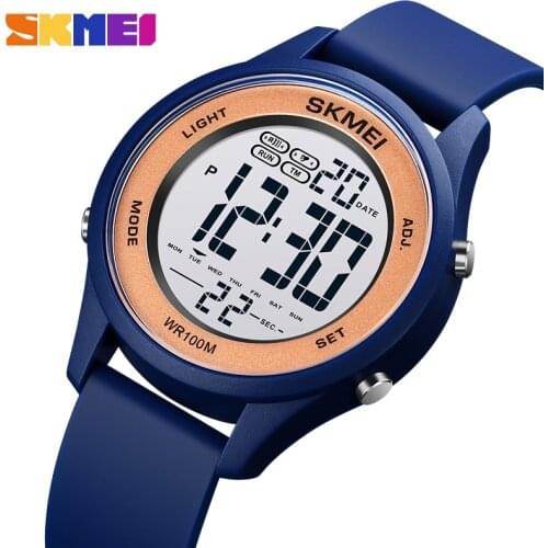 SKMEI Fashion Sport Watch 50m Waterproof Wristwatch Soft Silicone Digital Watch Outdoor Shockproof Multifunction Male Clock