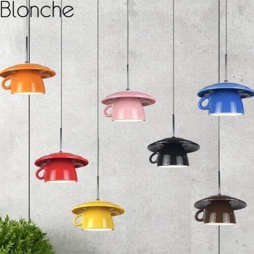 Modern ceramic Pendant Lights Nordic tea cup Hanging lamps for home Decor Living Room Bedroom Light Fixtures Handmade Luminaire