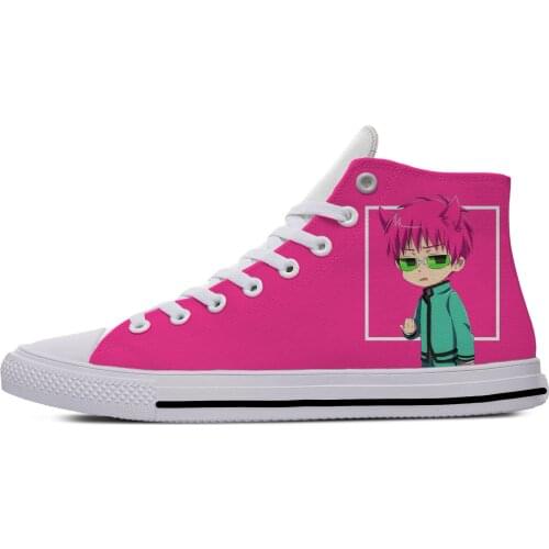 Saiki K Saiki Kusuo Anime Cartoon Manga Funny Casual Cloth Shoes High Top Lightweight Breathable 3D Print Men Women Sneakers