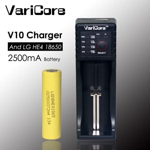 Charger+battery. New original HE4 18650 lithium Rechargeable battery 3.7V 2500 mAh +VariCore V10 18650 Charger