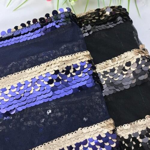 Gold Black Blue Stripe Sequins Tulle Skirt Dress Diy Handmade Decorate Home Sew Curtain Coat Bag Material Lace Sequin Fabric