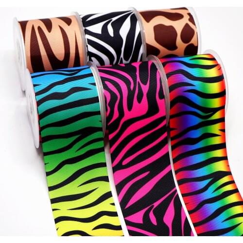 10 Yards Leopard Printed Grosgrain Ribbon For Hair Bows DIY Crafts Handmade Accessories 3212