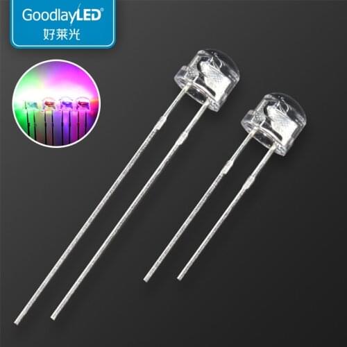 1000pcsF5/5mmStraw hat Fast/Slow RGB Flash Red Green Blue Rainbow Multi Color Light Emitting Diode Round LED Full Color DIP