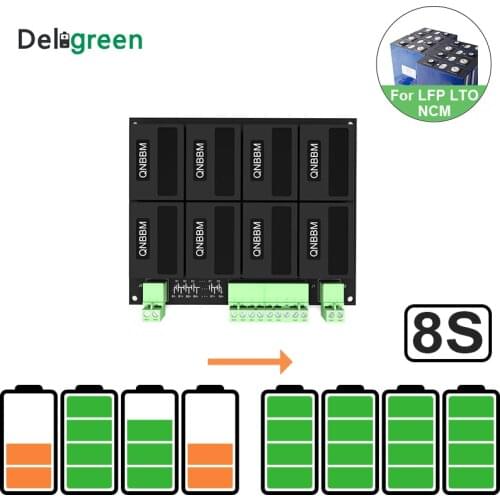 8S/24V QNBBM Lithium Battery Equalizer Balancer BMS for LIFEPO4,LTO NCM LMO 18650 DIY Pack