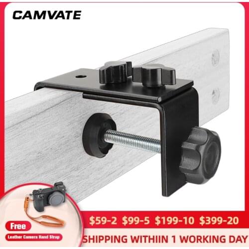 CAMVATE Adjustable C Clamp Lock-grip Fixture With 5/8"-27 Male To 1/4"-20 Female Microphone Screw For Microphone Supporting New