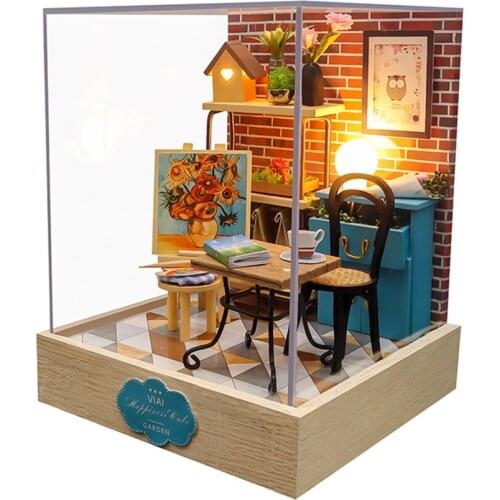 Handmade DIY Hut House Wooden Hand-Assembled Villa Construction Handicraft Design Festival Kids Adults Gifts