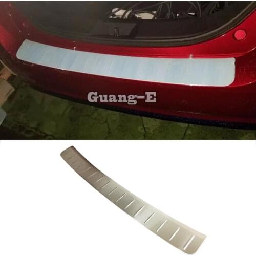 For Nissan Leaf 2017 2018 2019 2020 External Rear Bumper Trunk Protect Trim Car Stick Detector Stainless Steel Plate Pedal 1pcs