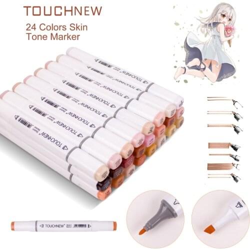 TOUCHNEW Dual Marker Pen Alcohol In Art Marker ,Sketch pens Skin Tones Markers , for Portrait Illustration Drawing Art Supplies