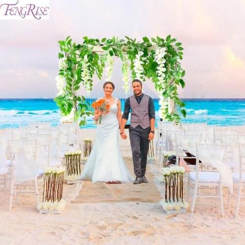 FENGRISE Wisteria Artificial flower For Wedding Decoration Bouquet Engagement Decoration Rustic Wedding Arch Deco Just Married