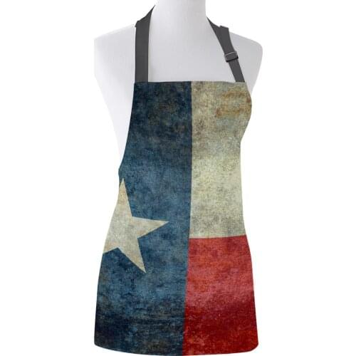 Texas State Flag Retro Style Adjustable Apron Cooking Kitchen Restaurant Bar Chef Bib Unisex Canvas Aprons for Women Men Kids