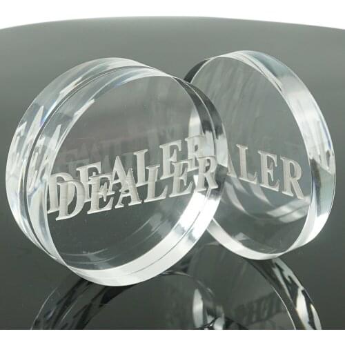 Hot Sale Acrylic Button 58mm Diameter Pressing Transparent Poker Cards Guard Poker Dealer Button Poker Chips Dealer