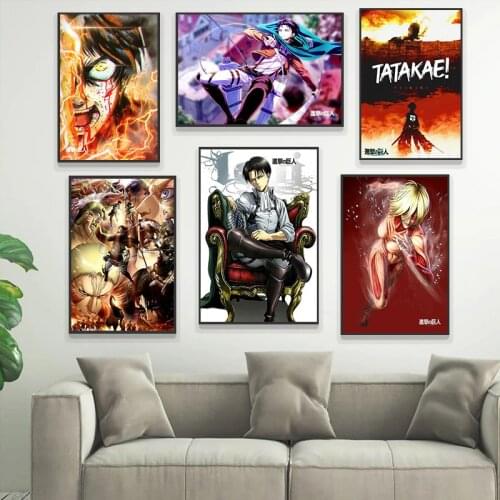Hd Home Decoration Canvas Aanval Op Titan Painting Pictures Wall Art Prints Modular Japan Anime No Frame Poster for Living Room