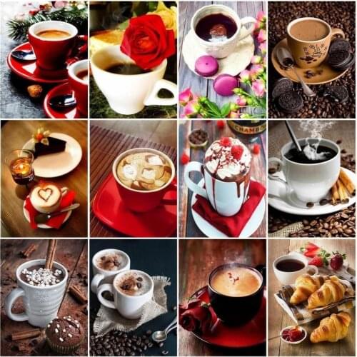 CHENISTORY 40x50cm Oil Painting By Numbers Landscape Coffee Acrylic Drawing Canvas Picture Wall Art Diy Home Decor Gift