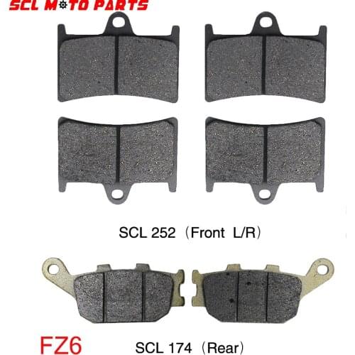 ALconstar-Motorcycle 3 Pairs Discs Brake Pads Set For Yamaha FZ6 2007 2008 2009 Front Brake Pad & Rear Brake Pad