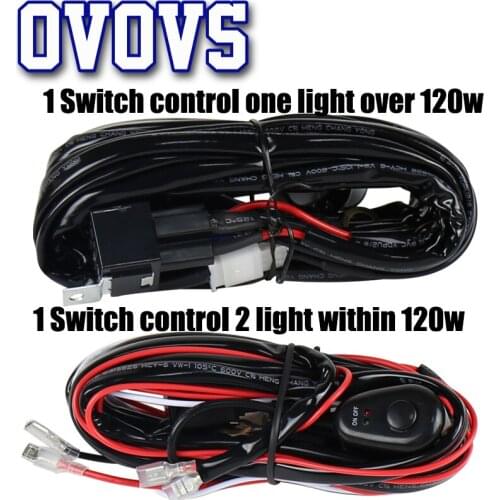Universal 12V 40A Car Fog Light Wiring Harness Kit Loom For LED Work Driving Light Bar With Fuse And Relay Switch