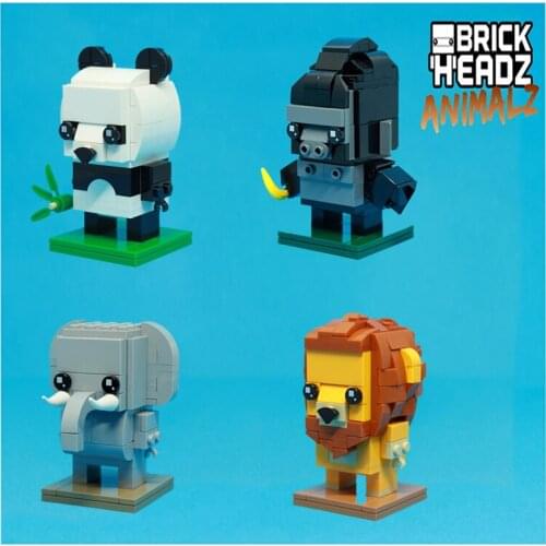 Small Size Diy Building Blocks Animal Assembling Bricks Lion Panda Compatible MOC blocks Toys for Children Kids Gifts