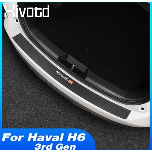 Leather Door Sill Scuff Plate Cover Rear Bumper Protector Car Stickers Interior Decoration Parts For Haval H6 2021 Accessories