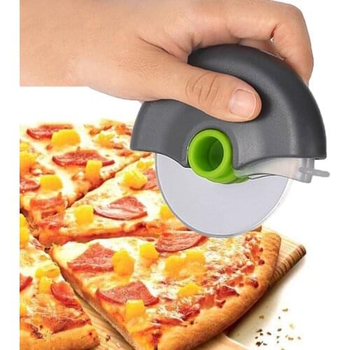 Stainless Steel Round Wheel Cutting Knife for Pizza with Lid Roulette Roller Dough Pizza Slicer Cutter Baking Accessories Tools