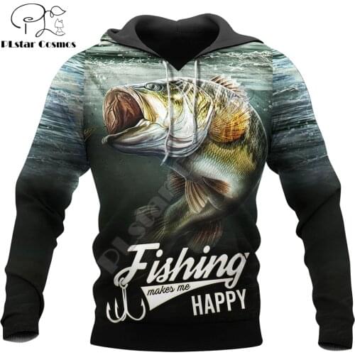 3D Printed Bass Fishing Animal Hoodie Harajuku Sweatshirt Streetwear hoodies Unisex Casual jacket Tracksuits KJ0100