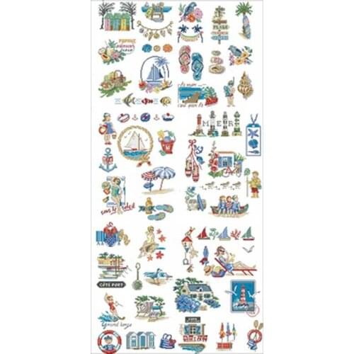 Summer seaside patterns Counted Cross Stitch 11CT 14CT 18CT DIY Chinese Cross Stitch Kits Embroidery Needlework Sets