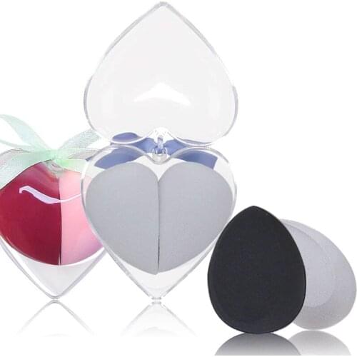 Fashion Heart Box Sponge Cosmetic Puff Water Drop Soft Sponge Makeup Puff For Foundation Powder Cream Concealer Make up Tool