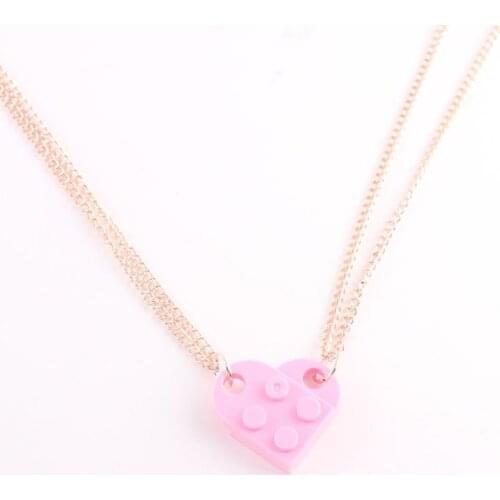 Gold Rose Color 2pcs / set Fashion Best Friends Sweetheart Pendant Necklace Rainbow Colorful Broken Gift Friends Gift