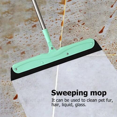Floor Wiper Broom Adjustable 180 Degrees with Multifunctional Absorbent Scraper Rotatable Wiper