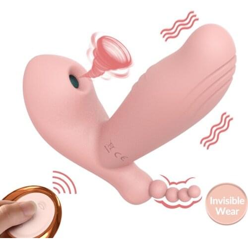 Invisible Wear 3 IN 1 Sucking Vibrator 3*7 Mode Anal Vagina Clitoris Stimulator Heating Oral Suction Sex Toys for Women