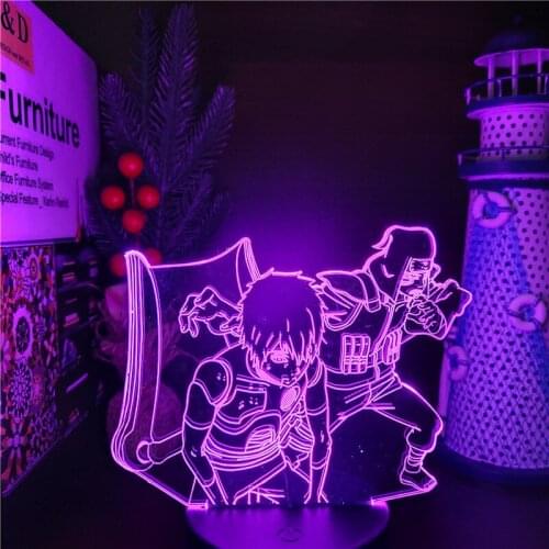 Naruto 3D Night Light Kankuro Sasori Anime Figure Bedside Decoration Lamp Manga Neon Luminaria Kawaii Room Decor Lights Kid Gift