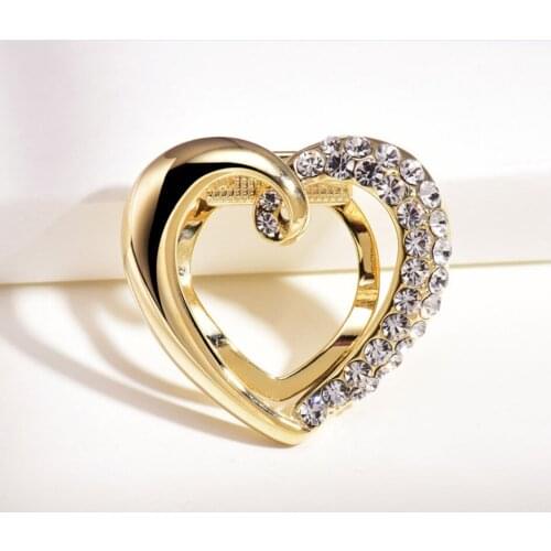 New Multi-purpose Heart shape Crystal Zircon Scarf Buckle Clip Brooches Bow Scarves Buckle Holder Shawls Pin Jewelry Accessory
