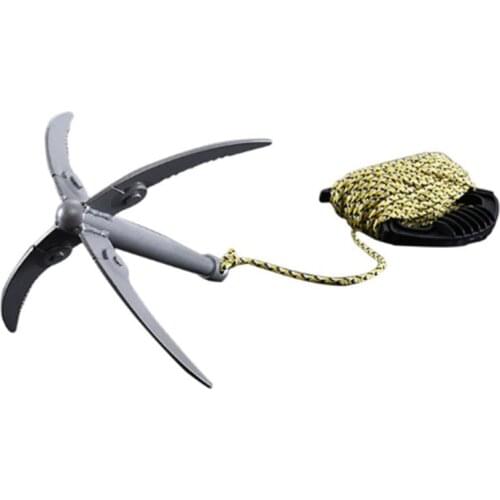 Stainless Steel Fishing Water Knife Cut Grass Knife Thick Anchor Knife Rake Gear Supplies Rust Resistance and Durable Foldable