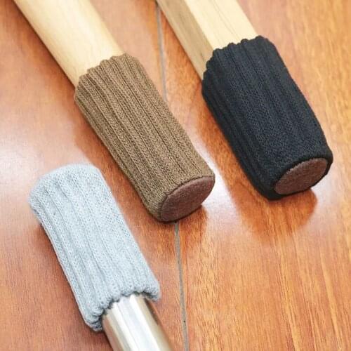 24 Pcs/Lot Knitting Chair Foot Cover 3 Colors Mute Wear-Resistant Table Leg Protective Caps Furniture Foot Socks Non-Slip Pads