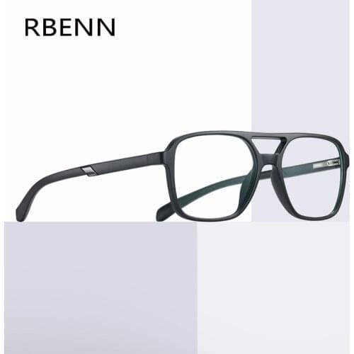 RBENN BRAND DESIGNER Fashion Double Bridge Blue Light Blocking Reading Glasses Men Women Tr90 Square Computer Reading Eyeglasses