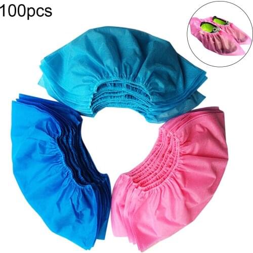 100pcs Disposable Shoe Cover Dustproof Non-slip Dhoe Cover Children Students Adult Non-woven Shoe Cover Household Foot Cover