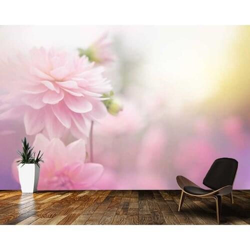 Papel de parede Beautiful flowers on blurred backgroun landscape 3d wallpaper mural,living room bedroom wall papers home decor
