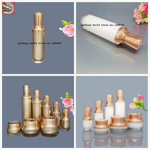 100ml gold/pearl white plastic Acrylic bottle for serum/lotion foundation/emulsion skin care cosmetic packing plastic jar