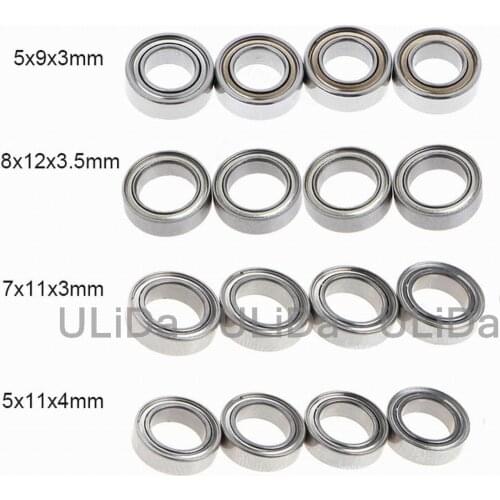 4PCS Ball Bearing 9x5x3mm 8x12x3.5mm 7x11x3mm 5x11x4mm for Rc Hobby Model Car 1-12 Wltoys 12428 12423 Parts 0092 0093 0094 0095