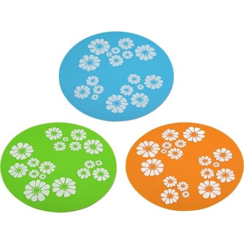 Pet Fountain Mat Anti-slip Silicone Feeder Mat Flower Printed Dog Water Dispenser Pad Food Feeder Bowl Placemat